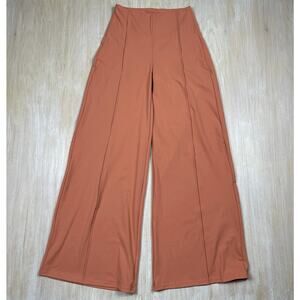 Zyia Active Rust Orange Wide Leg Pants High Rise Stretch Lounge Yoga Flow Small